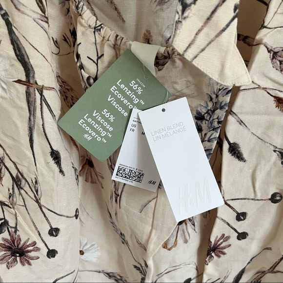 H&M Linen Blend Floral Dress (size M) - Picture 5 of 6